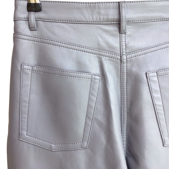 Aritzia Wilfred Melina Marble Grey Vegan Leather Pants Size 4 NEW - Picture 13 of 13